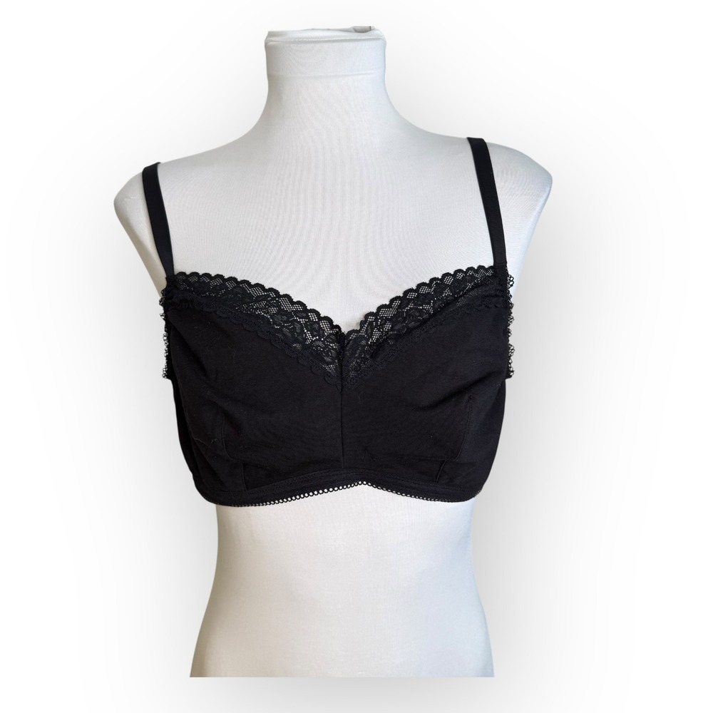 NWT Savage x Fenty 2X Black‎ Caviar The Cotton Essentials Bralette